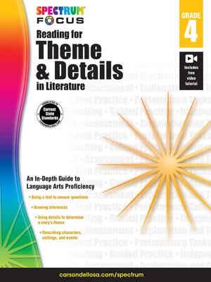 cover image of Spectrum Reading for Theme and Details in Literature, Grade 4